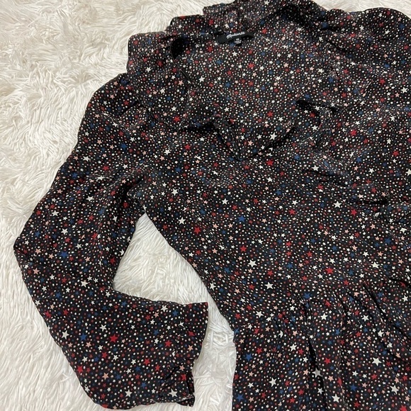 Madewell Silk Ruffle-Hem Wrap Top in Starry Night - size XS - Picture 9 of 9